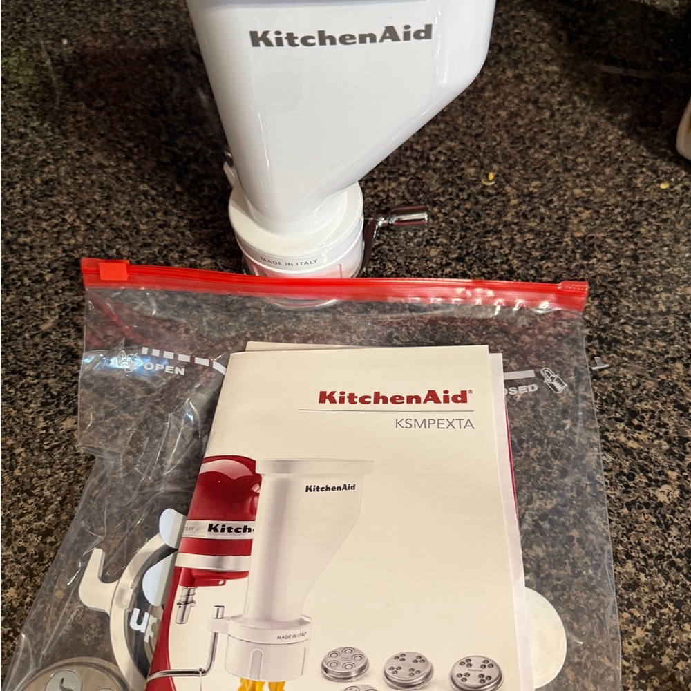 KitchenAid White Pasta Press Set - brand new never used.